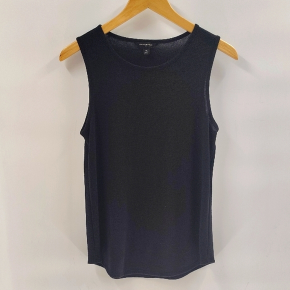 Banana Republic Black Sleeveless Top Size Medium Semi Sheer Stretch - Picture 1 of 7